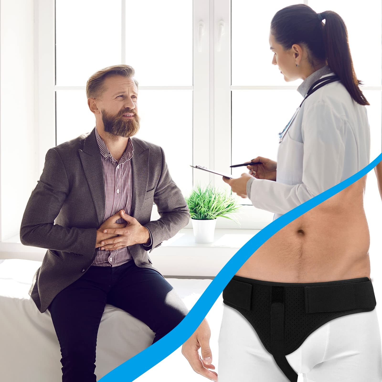 Hernia Belts for Men Groin Brace Left or Right Side Inguinal Hernia Support Supp