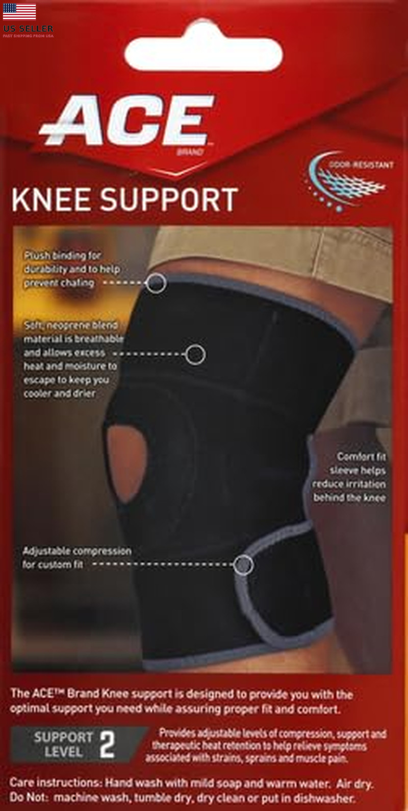 Brand Adjustable Compression Knee Support, Moderate Support for Weak, Sore or I