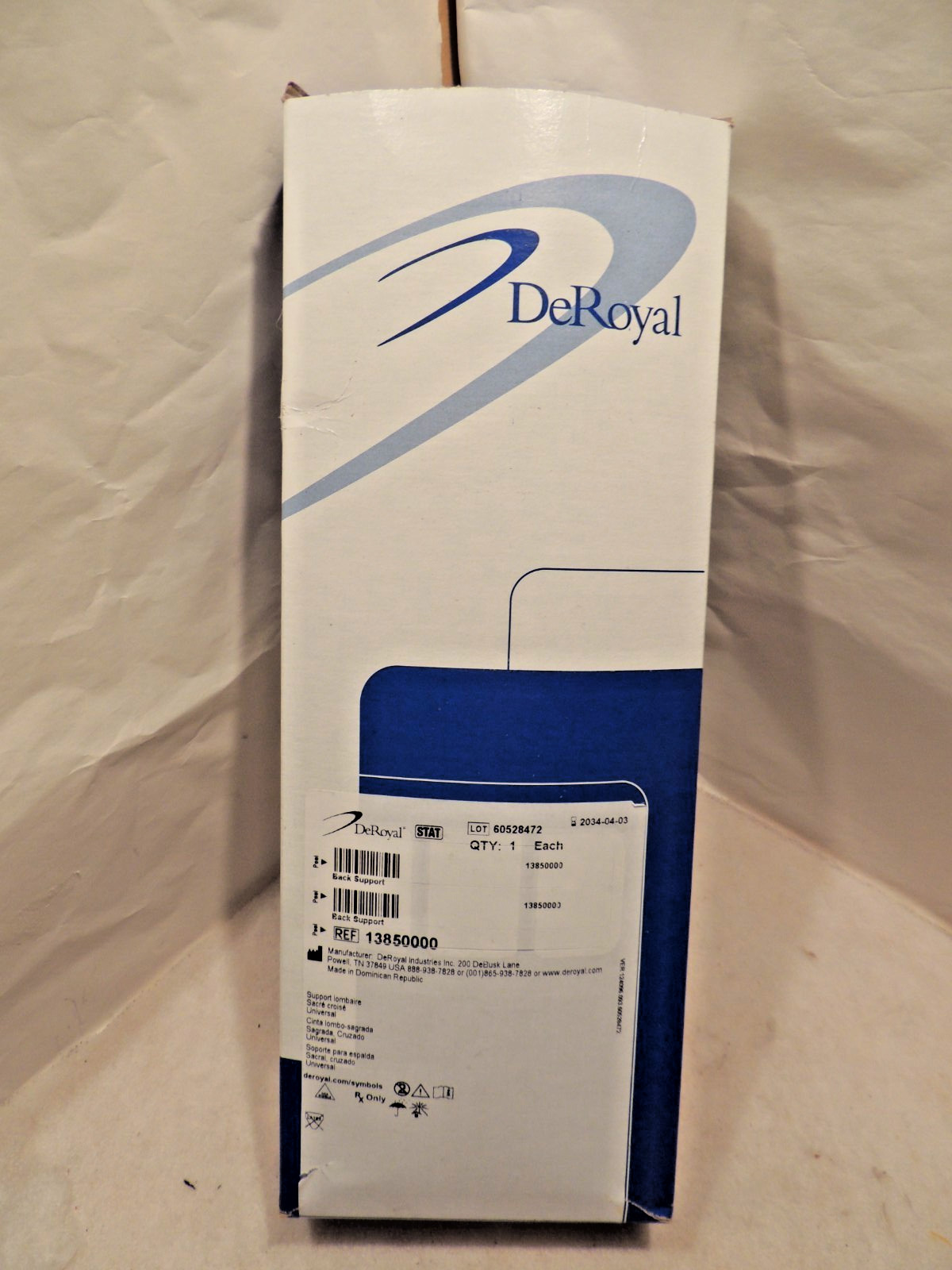 DeRoyal Criss Cross Lumbo Sacral Back Support 13850000 Universal Small/Medium