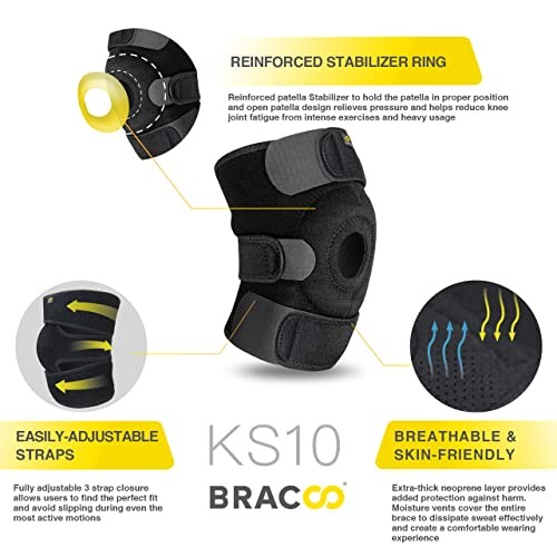 Bracoo Knee Support Brace, Adjustable Compression Sleeve for Arthritis