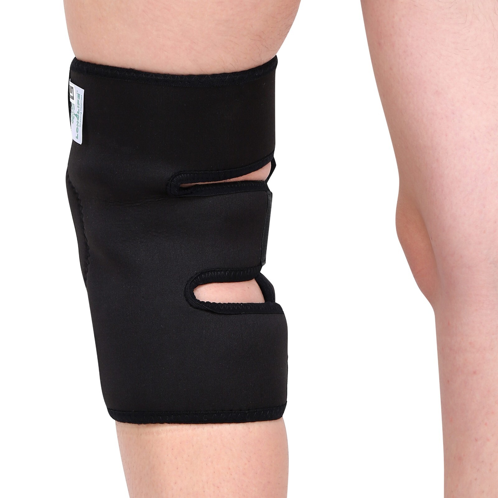Open Patella Knee Brace Longlife Black Color 12 × 10 × 1 cm Joint Supporter