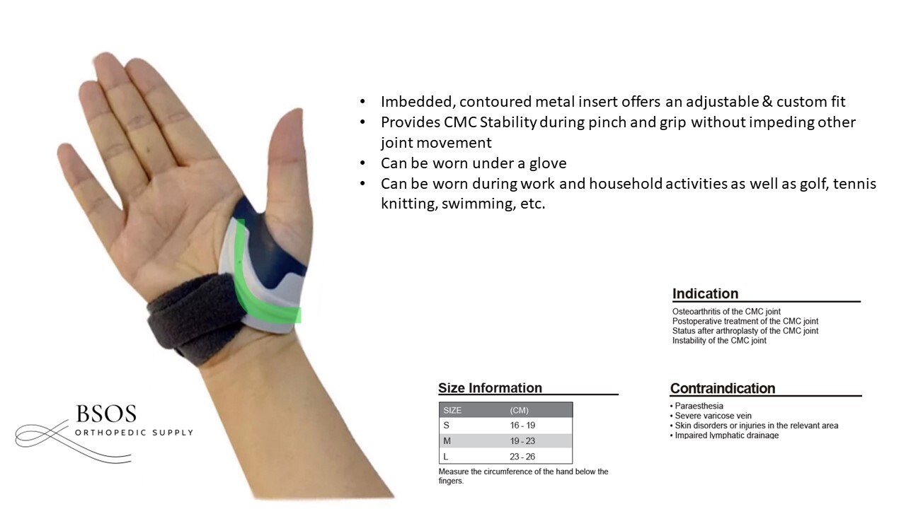 CMC Thumb Brace + 2 Undersleeves, Adjustable, Lightweight Waterproof Comfortable