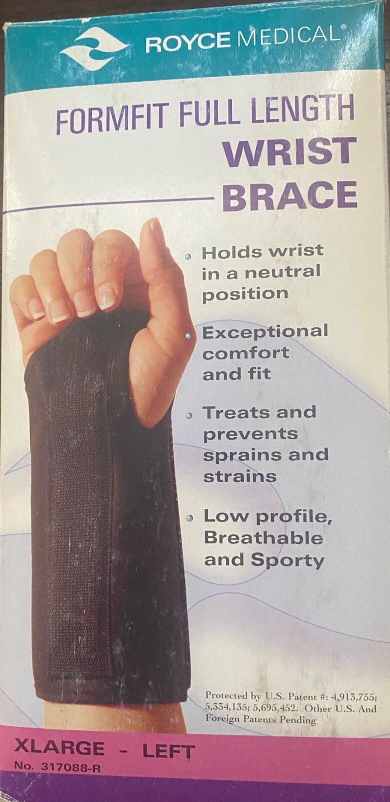 New Royce Medical Formfit full Length Wrist Brace Size XLarge Left Free Shipping