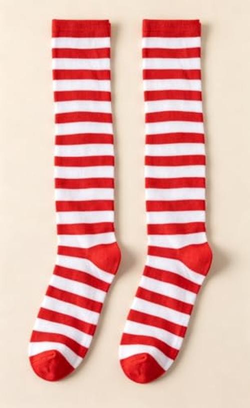 Knee High Socks for Women Men Bright Red
