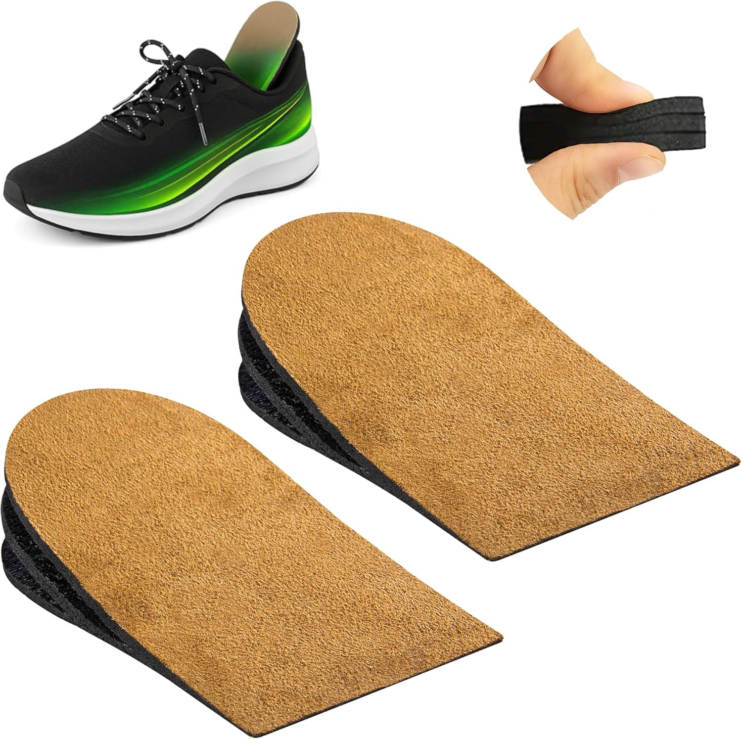 Heel Lifts for Women and Men (2 Lifts) Adjustable Shoe Lifts for Leg Length Disc