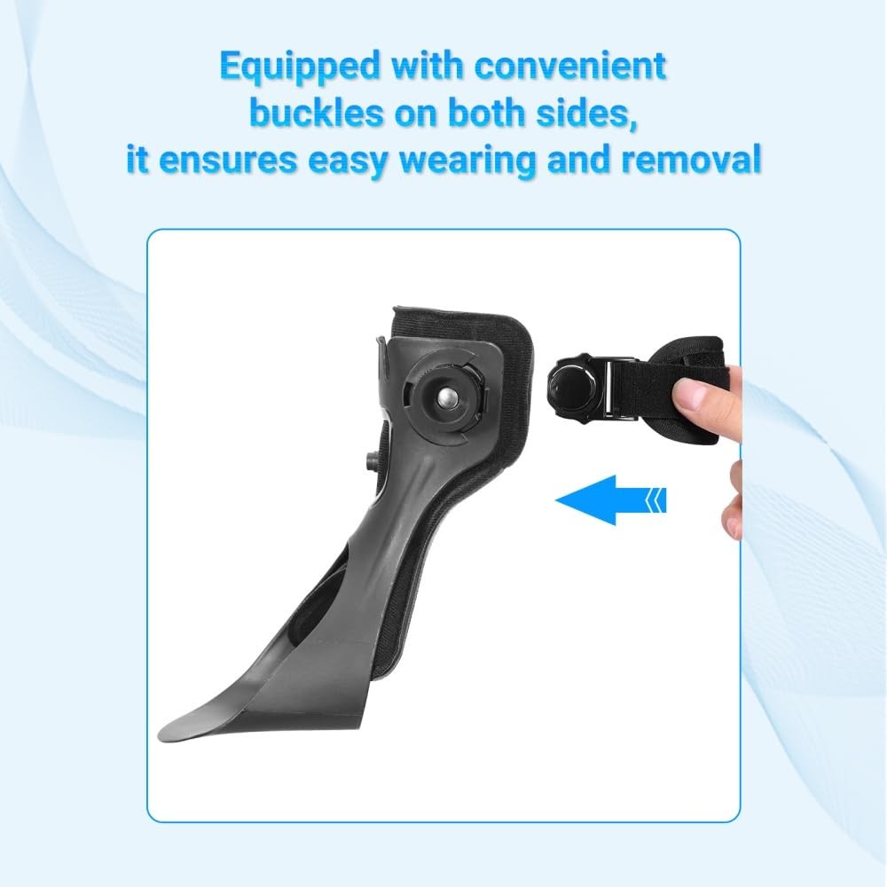 Malloraned AFO Foot Drop Brace,Medical Ankle Orthosis(Left Foot, Large)