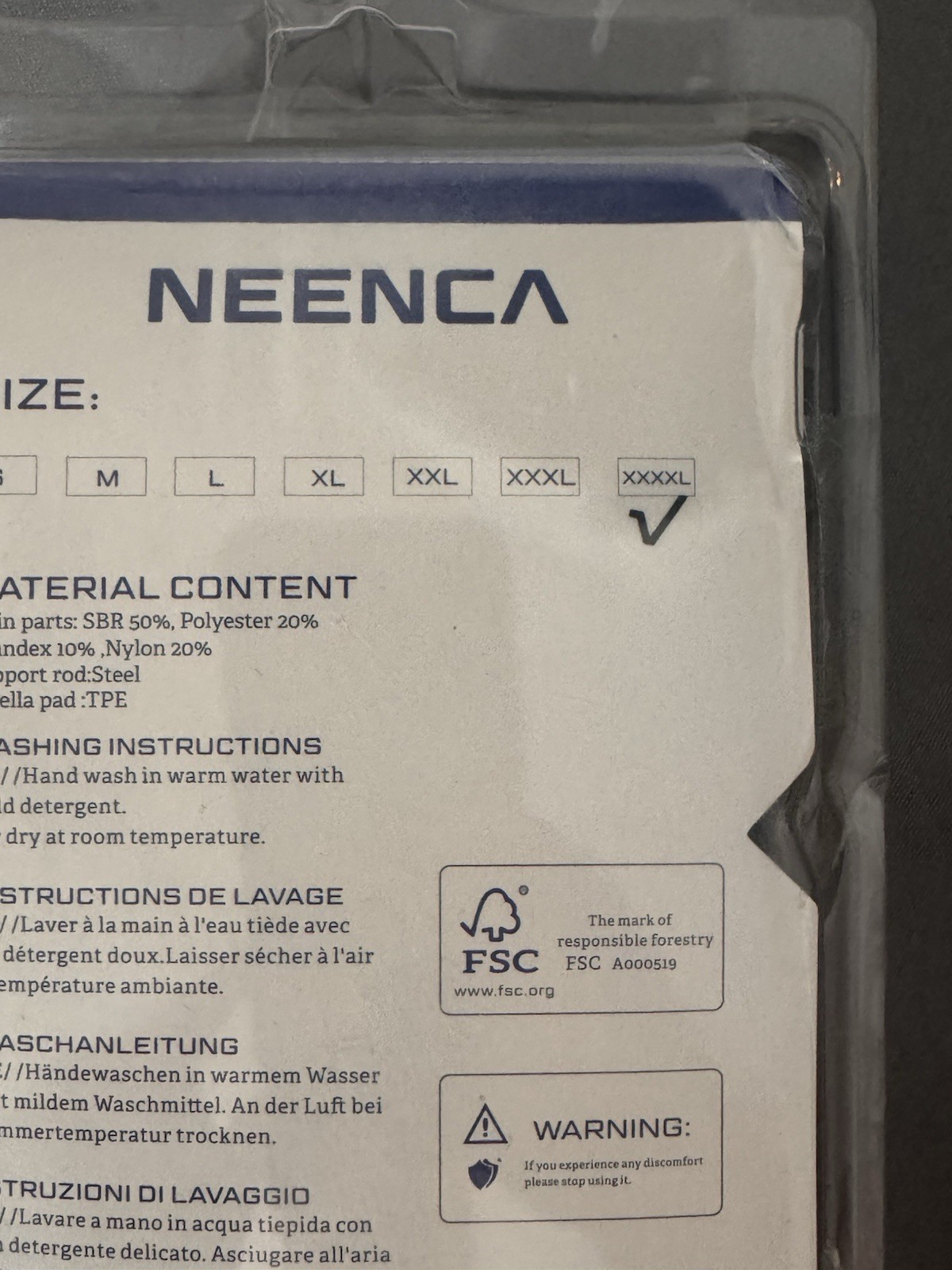 NEENCA HX033/043 Hinged Knee Support Brace Sports Unisex 4XL Black