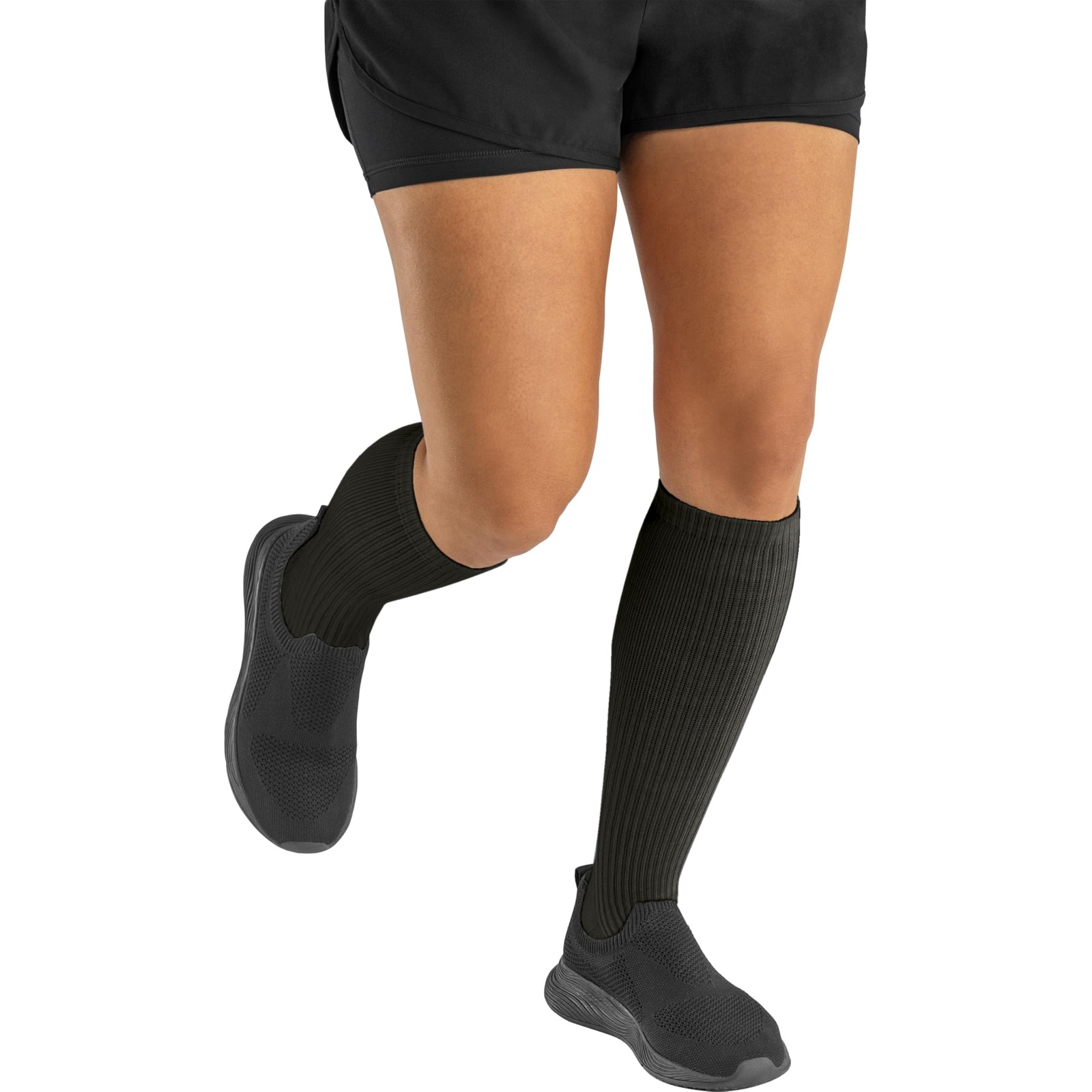 JOBST ACTIVA Athletic Compression Socks, 18 mmHg, Knee High Large, Black