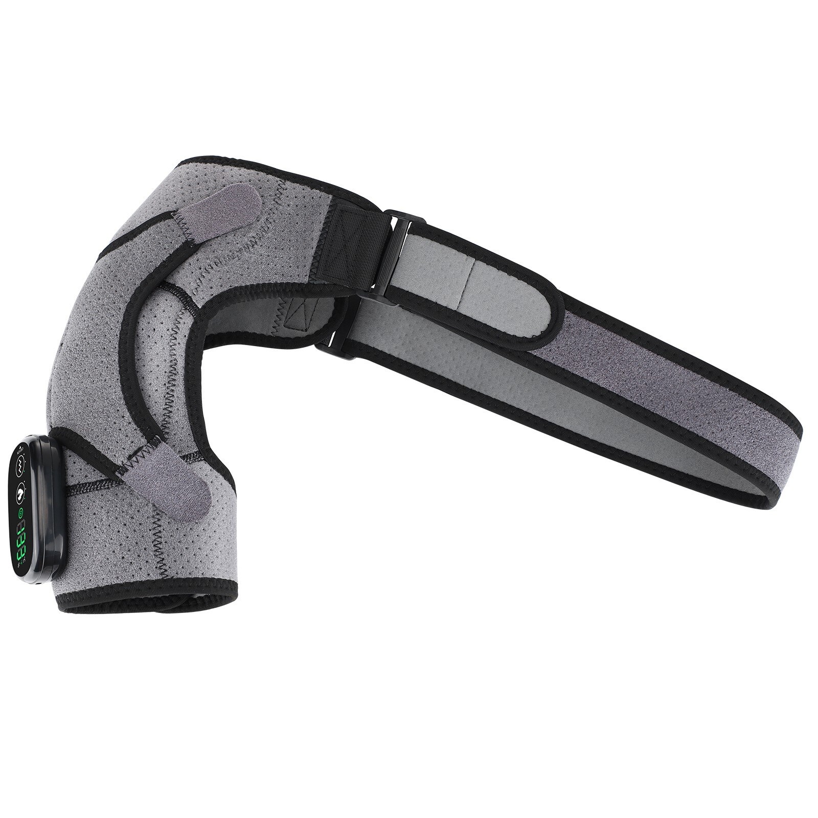 Electric Heating Shoulder Massager Vibration Brace Arthritis Pain Relief – Gray