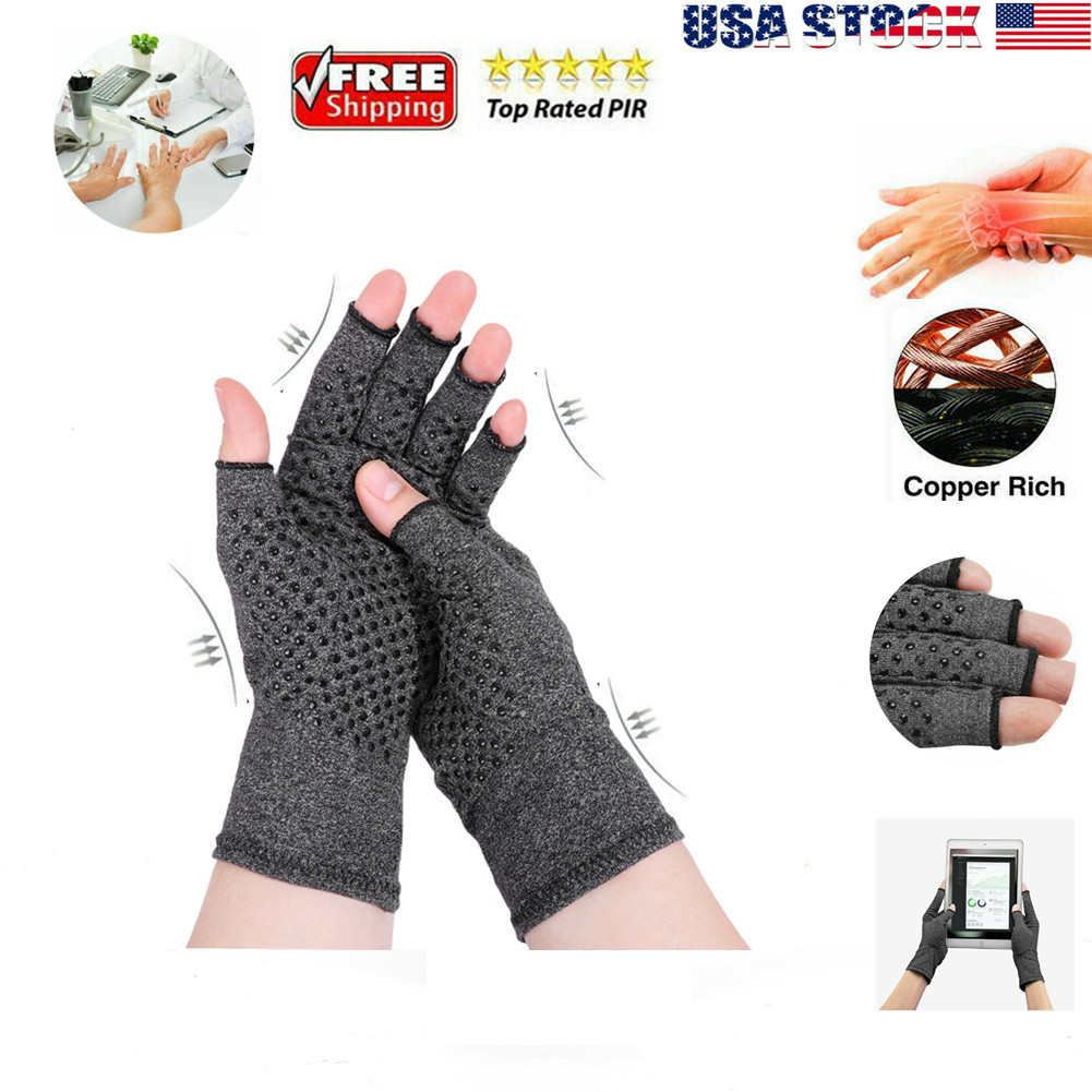 Copper Compression Arthritis Gloves Carpal Tunnel Joint Pain Relief Hand Support