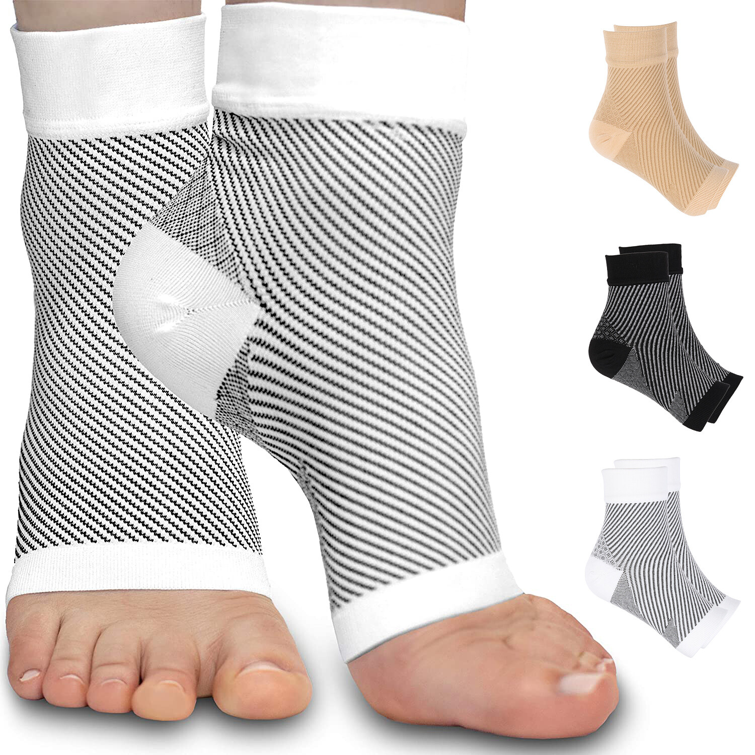 Compression Socks Circulation-Ankle Plantar Fasciitis Socks for Running Hiking