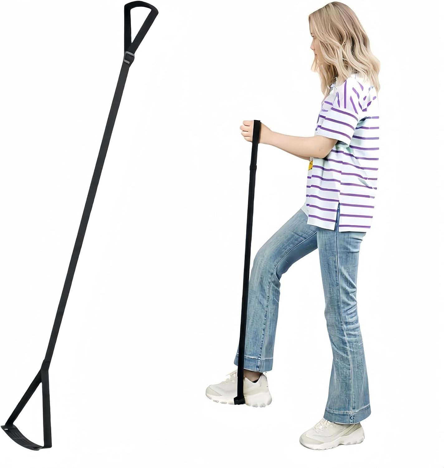 Rigid Leg Lifter for after Knee Surgery, Extra Long Leg Lifters for Elderly, Adj