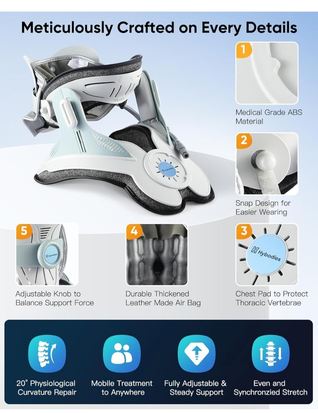Cervical Neck Traction Device: Neck Stretcher for Cervical Pain Relief, Electric