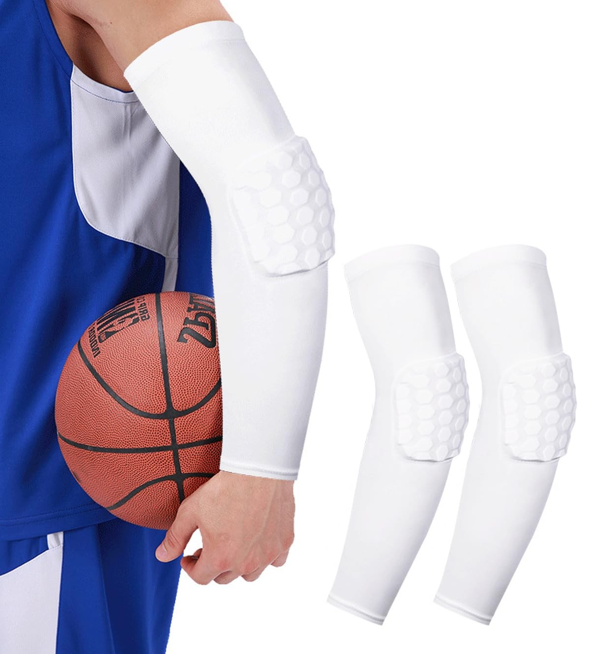 SUJAYU Honeycomb Arm Sleeves M White 2 Pack