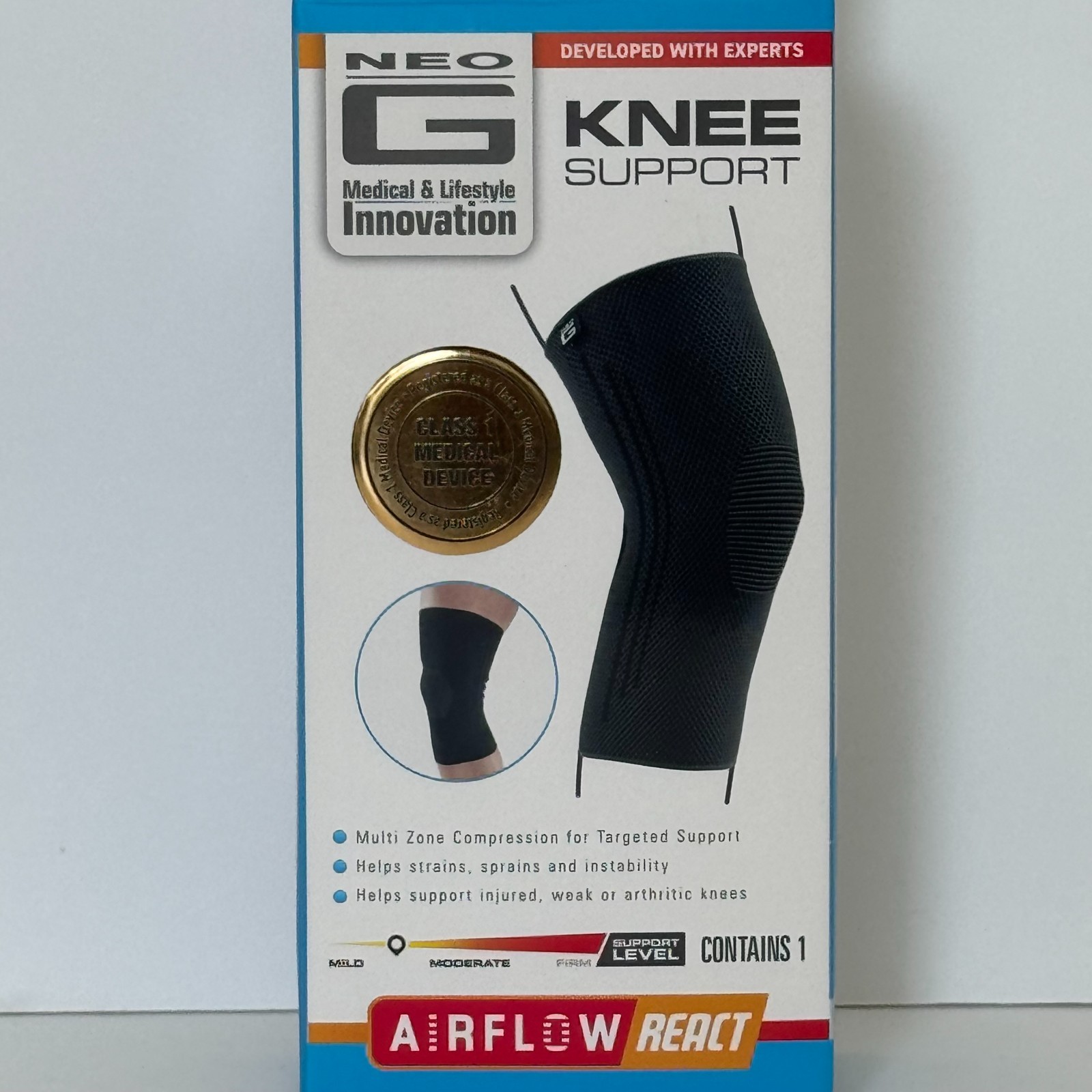 Neo G Airflow React Knee Support Size L/XL Mild/Moderate REF 735 New