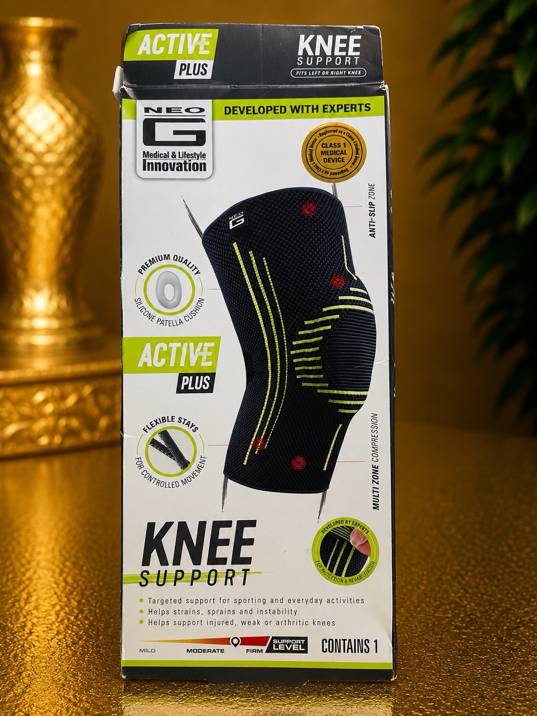 Neo G Active Plus Knee Support Brace Multi Zone Compression Size L Open Box