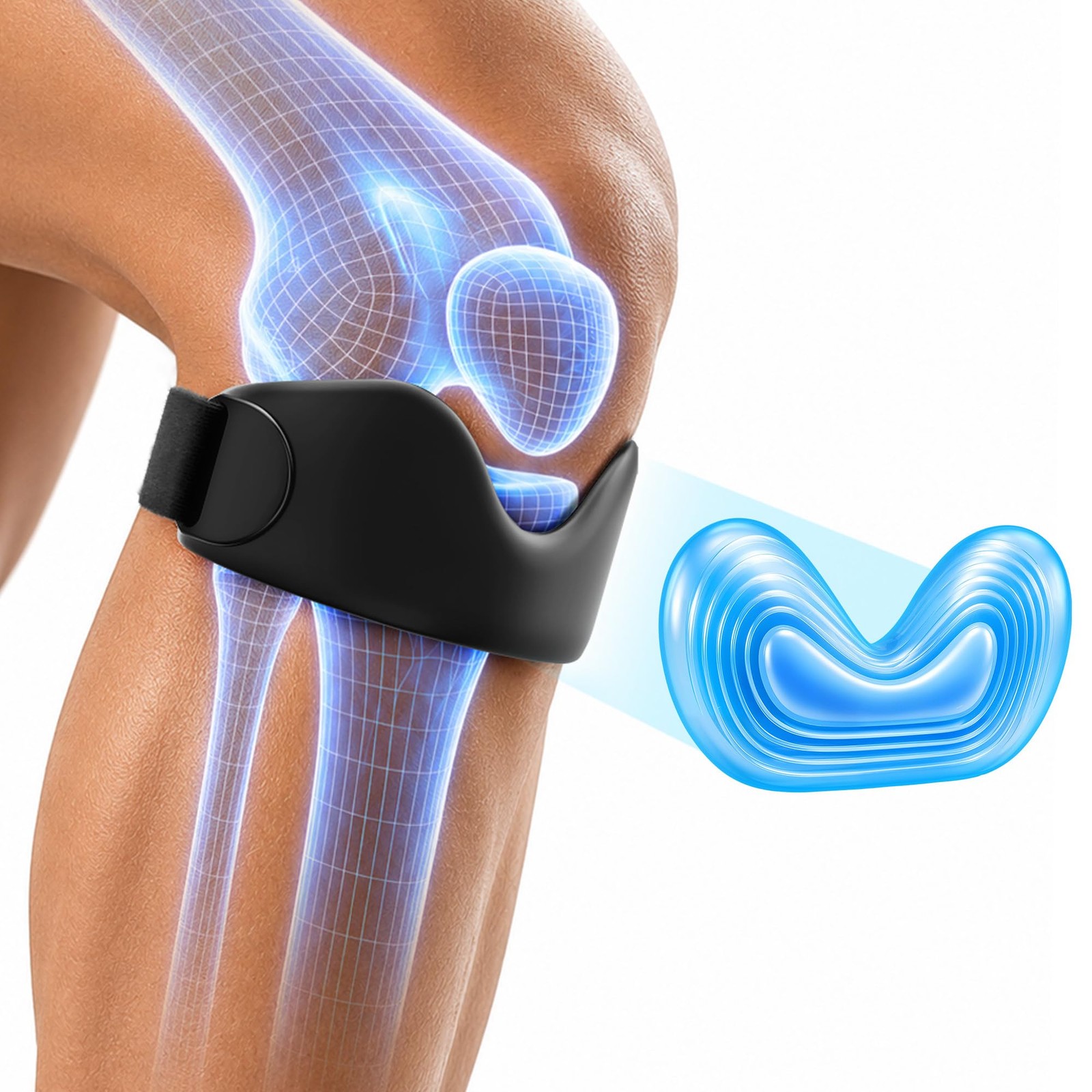 Patella Knee Strap 2 Pack Black Jumper’s Knee Relief