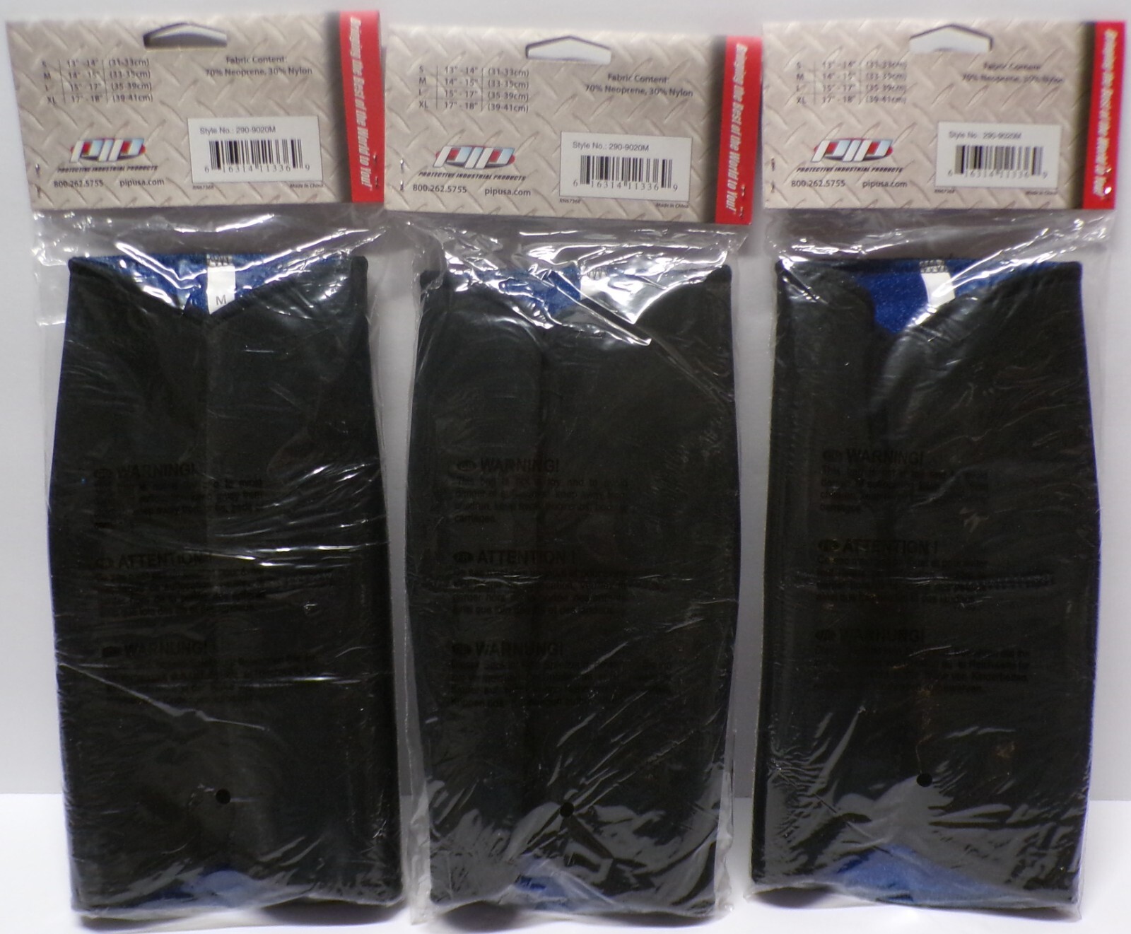 Lot of 3 PIP Ambidextrous Knee Sleeve Helps Support Muscles & Tissues Size M