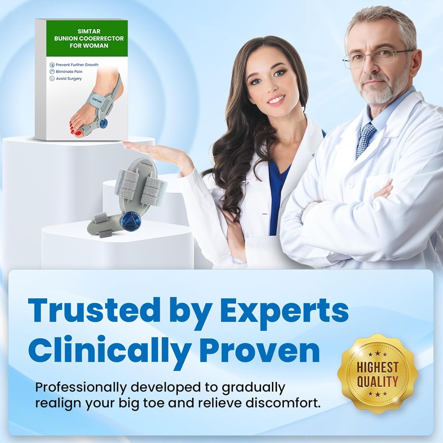 Bunion Corrector for Women Big Toe Alignment Brace with Precision Dial Adjustabl