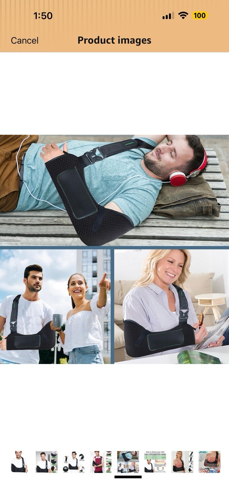 Arm Shoulder Sling for Men and Women,Porous comfort Medical Sling with Pocket