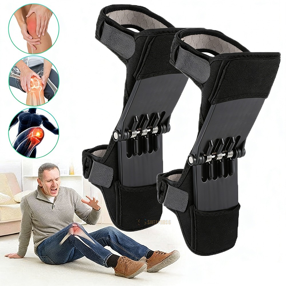 1/2Pc Joint Support Brace Knee Pads Booster Lift Squat Sports Power Spring Force