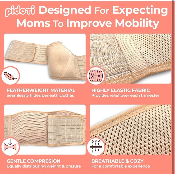 Pregnancy Belly Bands for Pregnant Women Back Support Brace Beige Size Trenta