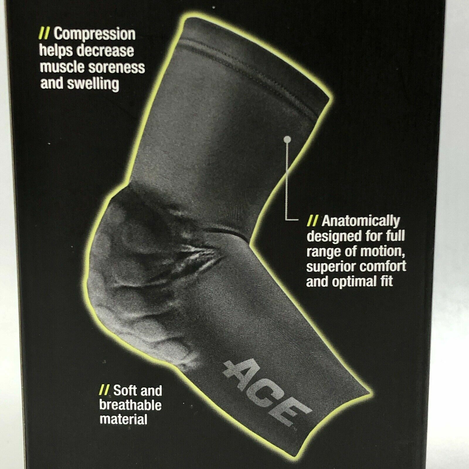 ACE Compression Elbow Sleeves with Pad Abrasion Protection Small/Medium 4 PACK
