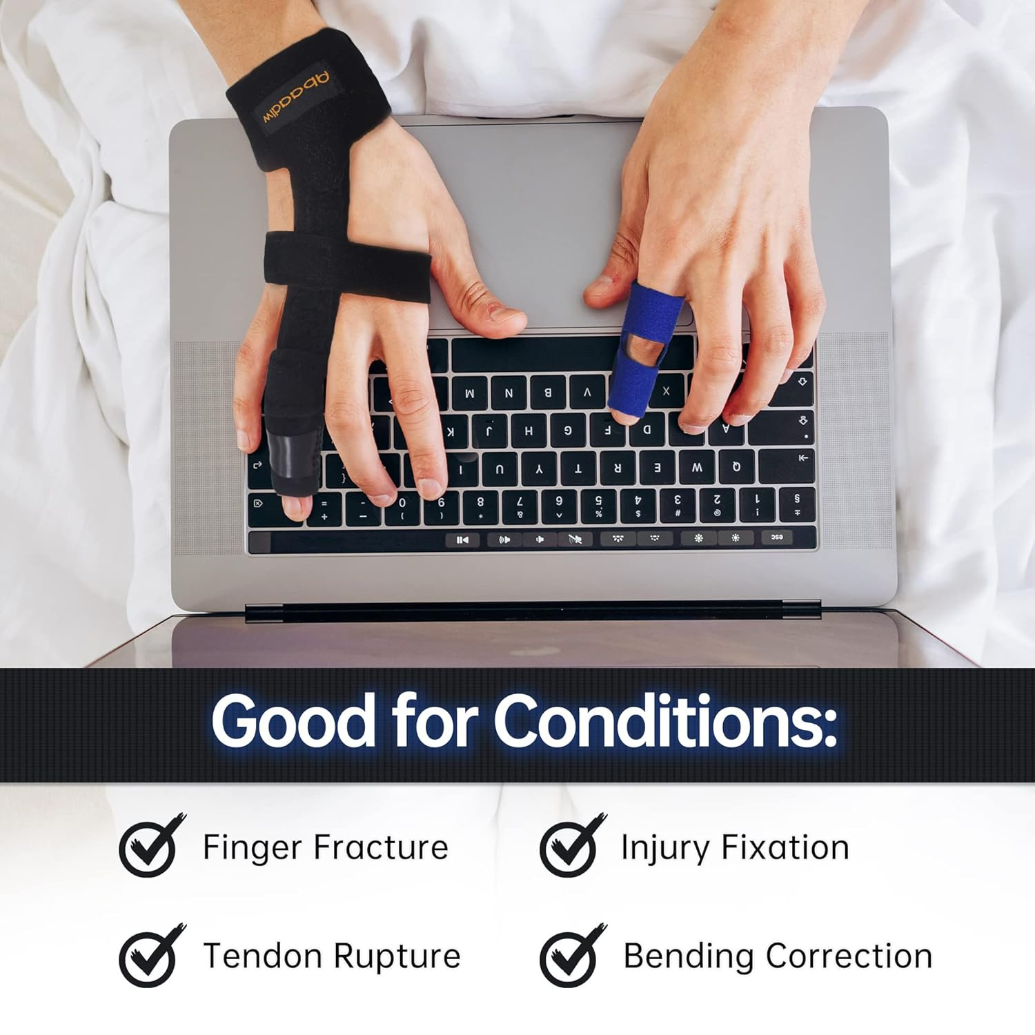 Trigger Finger Splint 2 Pcs, Adjustable Index Finger Splint, Finger Splint Middl