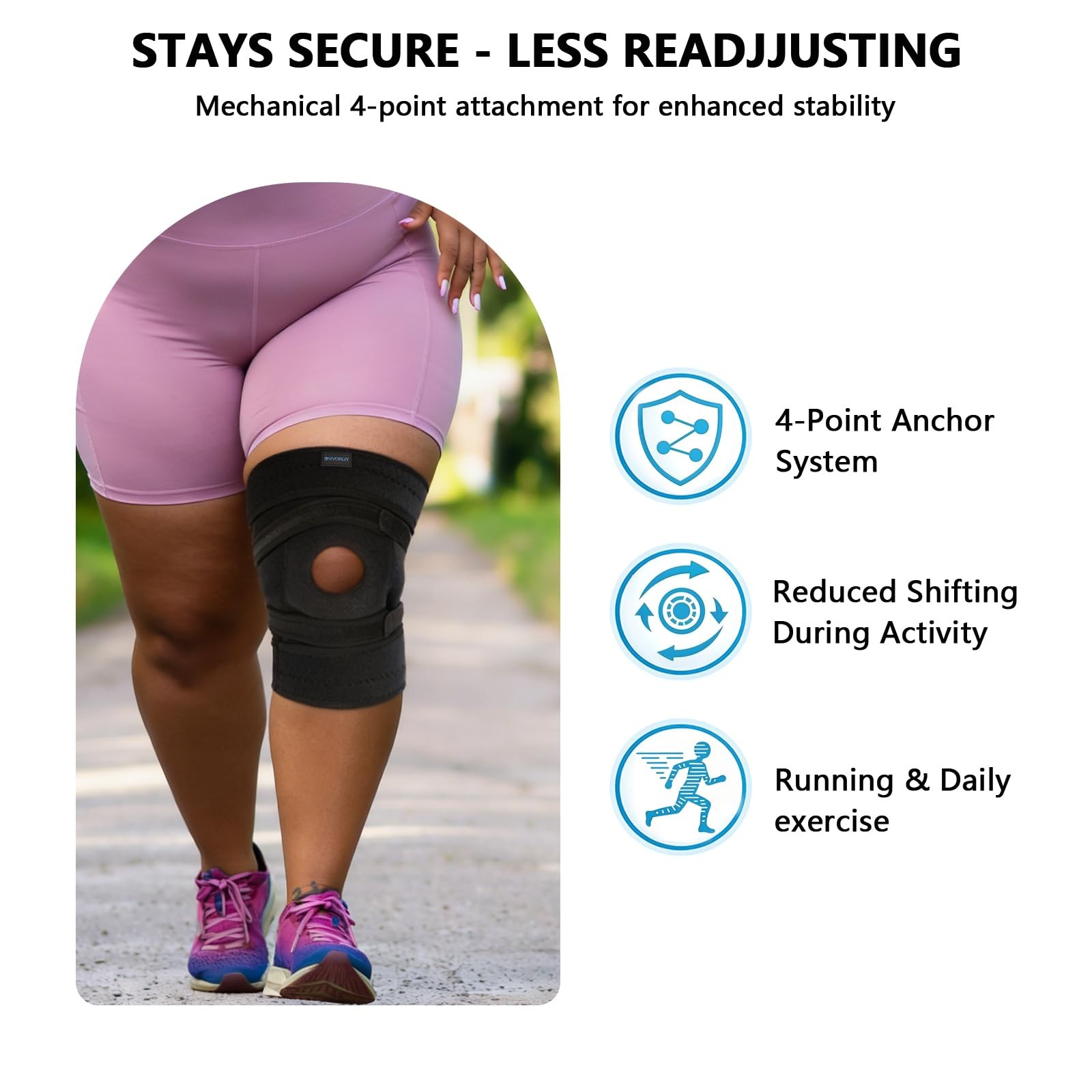 Knee Brace for Plus Size Men & Women (XL/2XL/3XL) – Extended Adjustable Suppo…