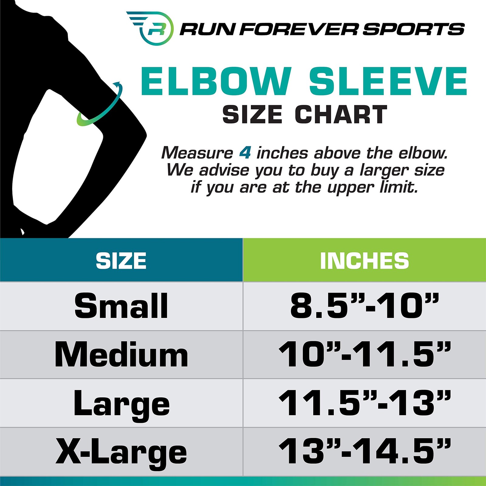 Elbow Compression Sleeve for Men & Women | Forearm & Small, Black