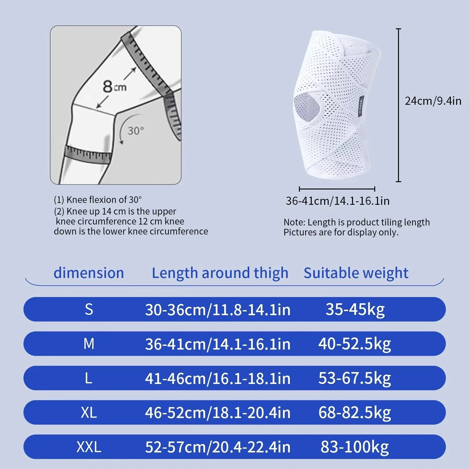 Bareform Knee Brace for Meniscus Support Adjustable, Patella Stabilizer, Pain