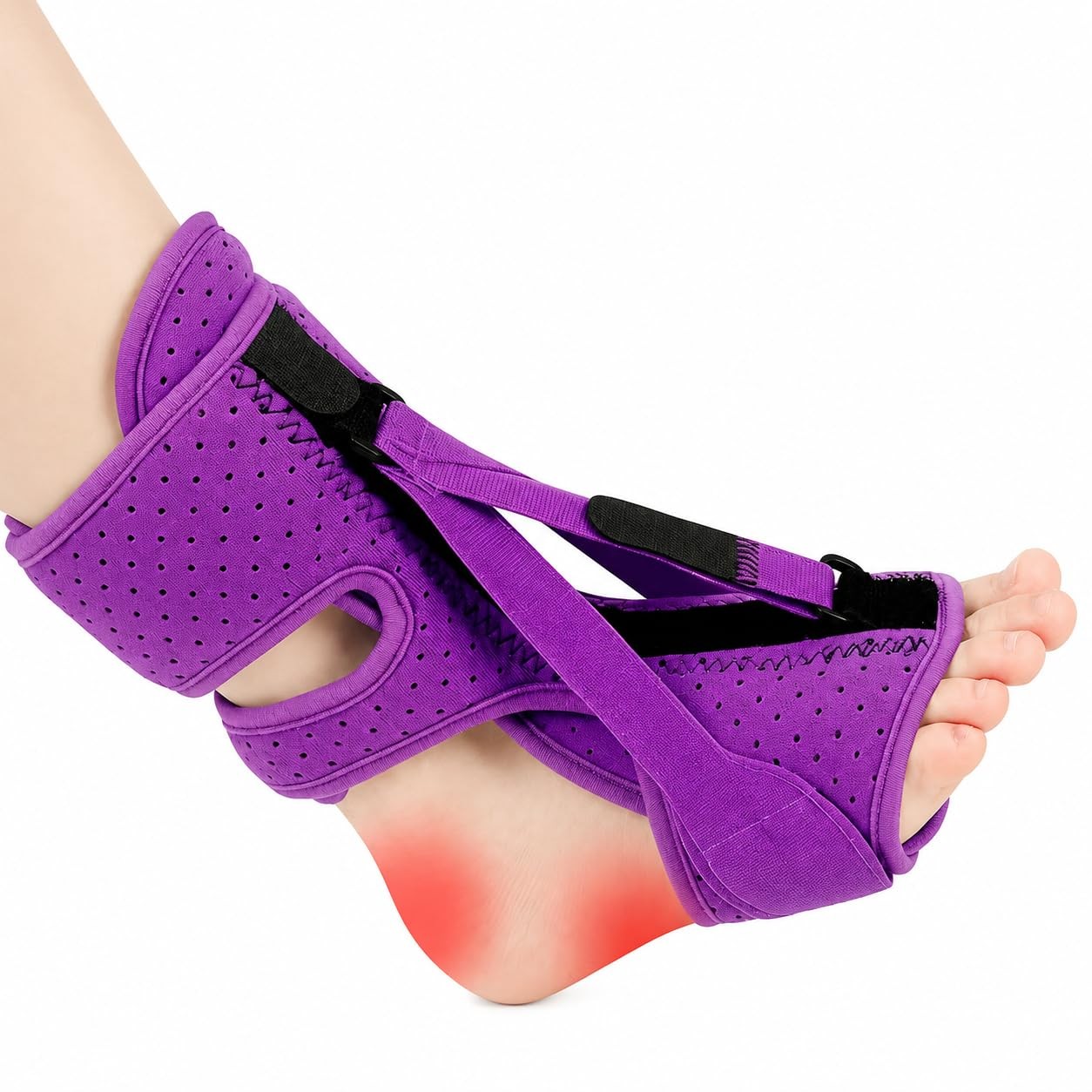 Plantar Fasciitis Night Splint-Upgrade 3 Adjustable Facetious Purple