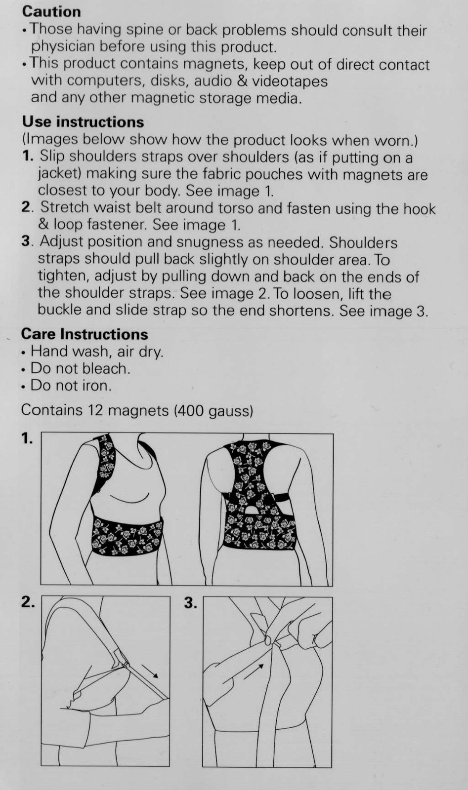 Rose Magnetic Posture Corrector – Rose Floral Design (Large)
