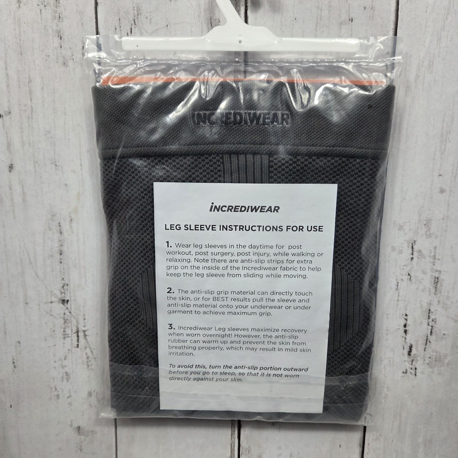 Incrediwear Leg Sleeve Size Large Charcoal Compression Sleeve – New