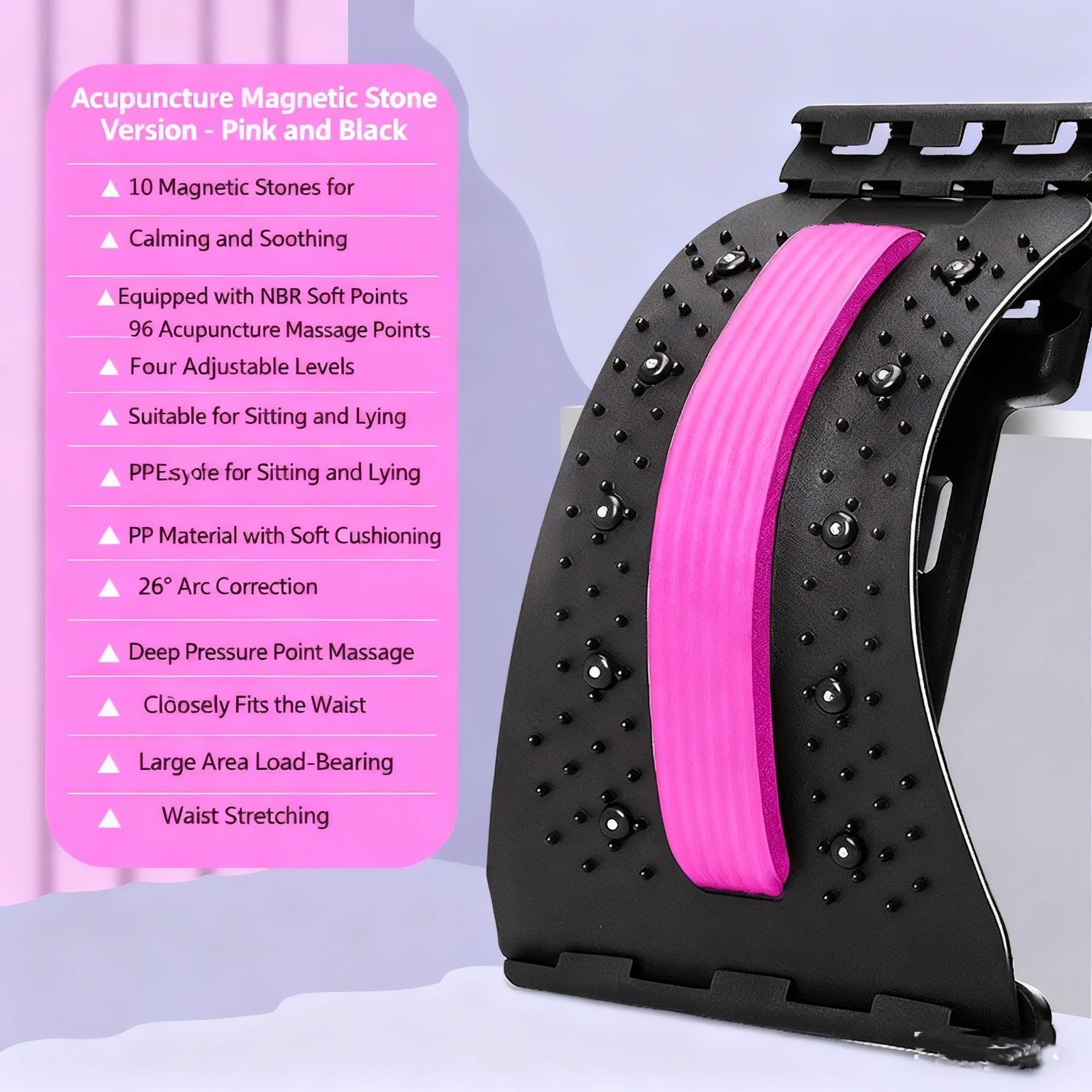 Back Stretcher Spine Board Adjustable Lumbar Support Lower Back Pain Relief