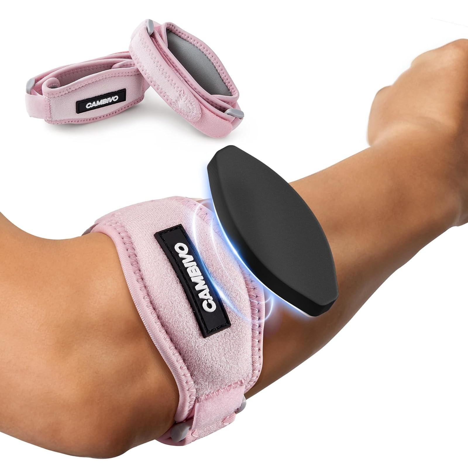 CAMBIVO Tennis Elbow Brace Straps 2 Pack Adjustable Tendonitis Support