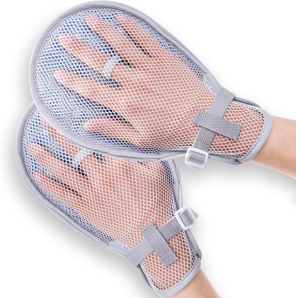 2Pcs Restraint Gloves Hand Protective Mitts for Dementia Elderly Autistic Child