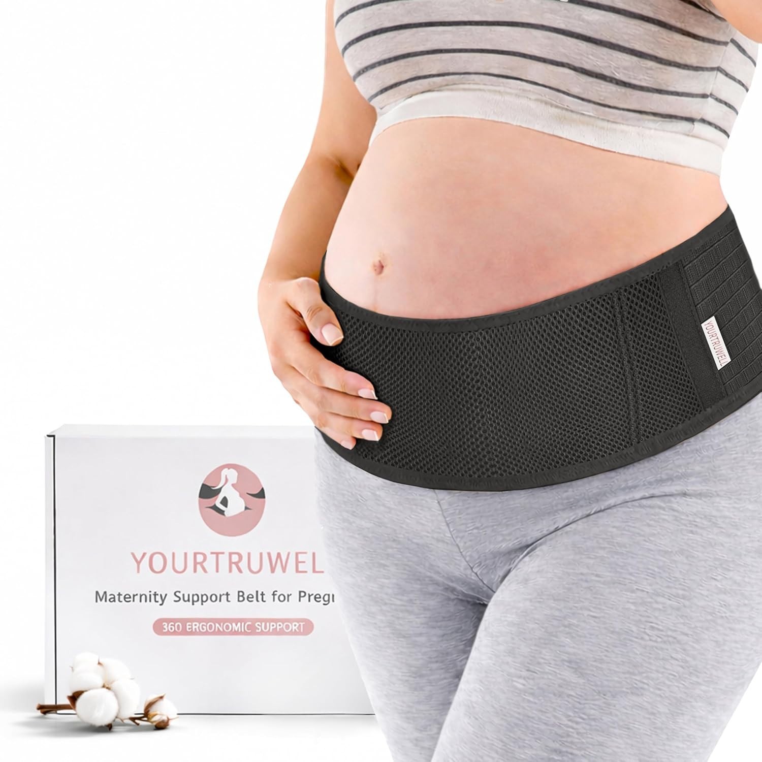 Maternity Belt Back Support – Adjustable Belly Support Band, Breathable Pregn…