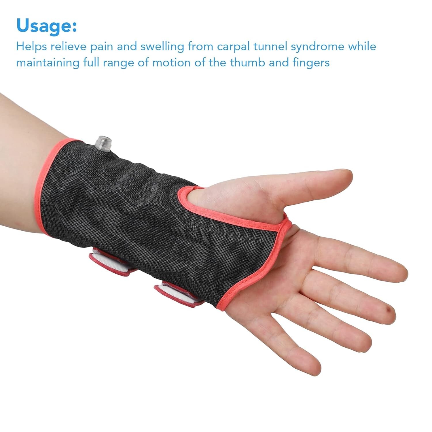 Inflatable Wrist Brace for Carpal Tunnel, (Left Hand)