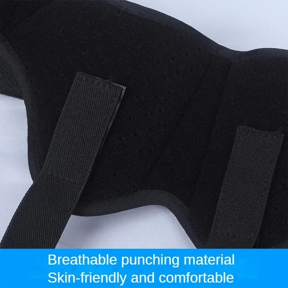 Intestinal Hernia Fixation Belt, Machine Washable Black PU Foam Pad Breathable M