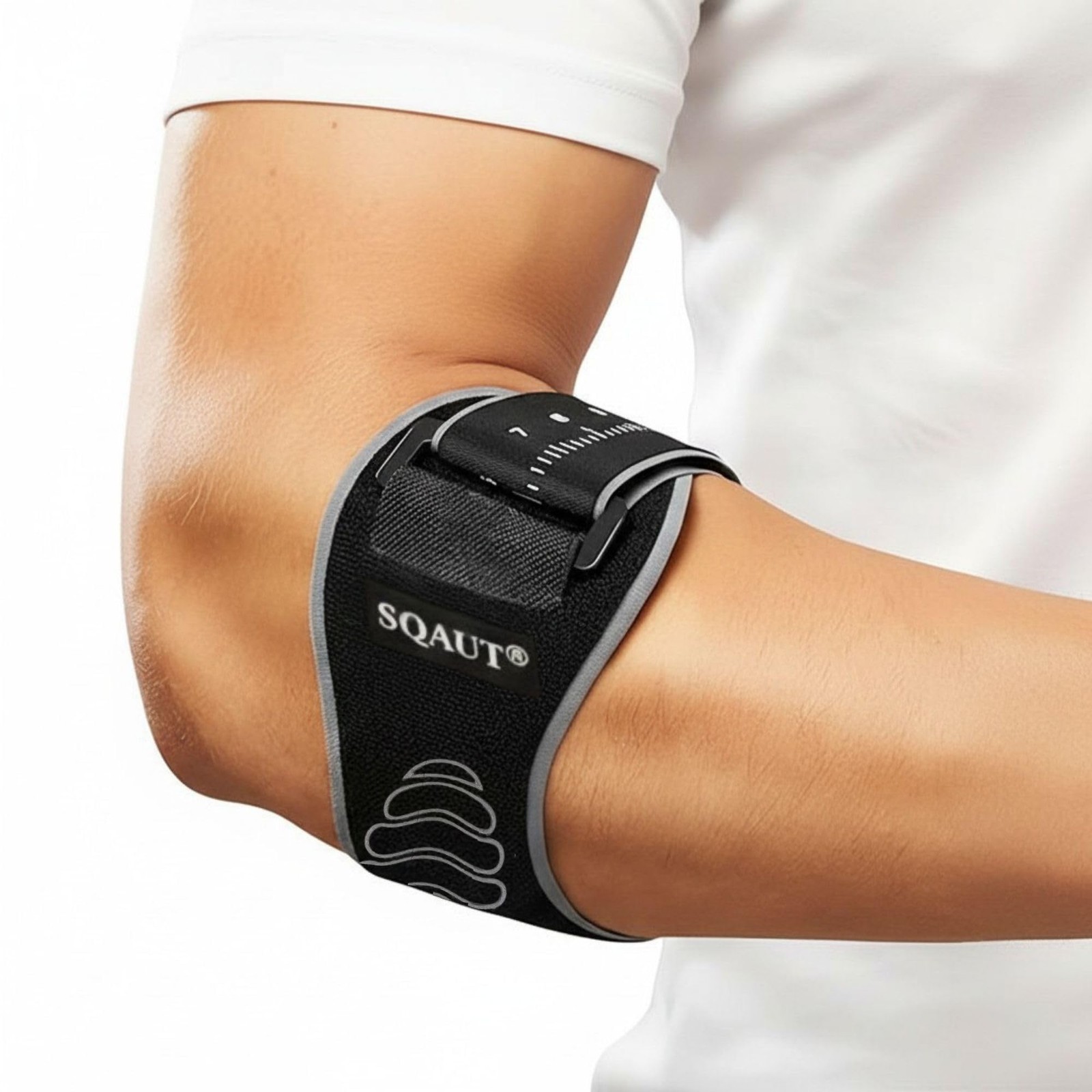 SQAUT Tennis Elbow Brace Support for Pain Relief & Injury Prevention – Black