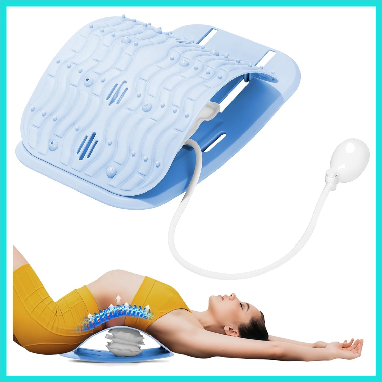 Ergonomic Lumbar Support Board, Lower Back Stretcher Adjustable Air Compressi…