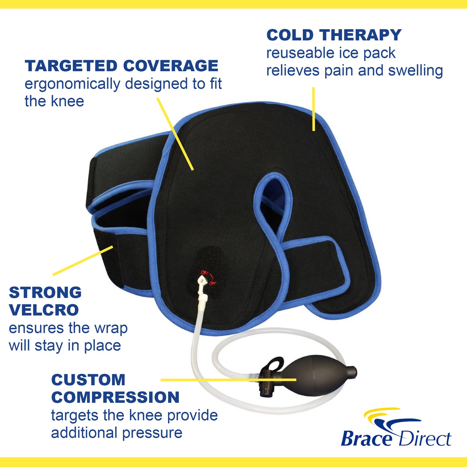Knee Ice Pack Wrap with Compression for Knee Pain & Swelling Relief