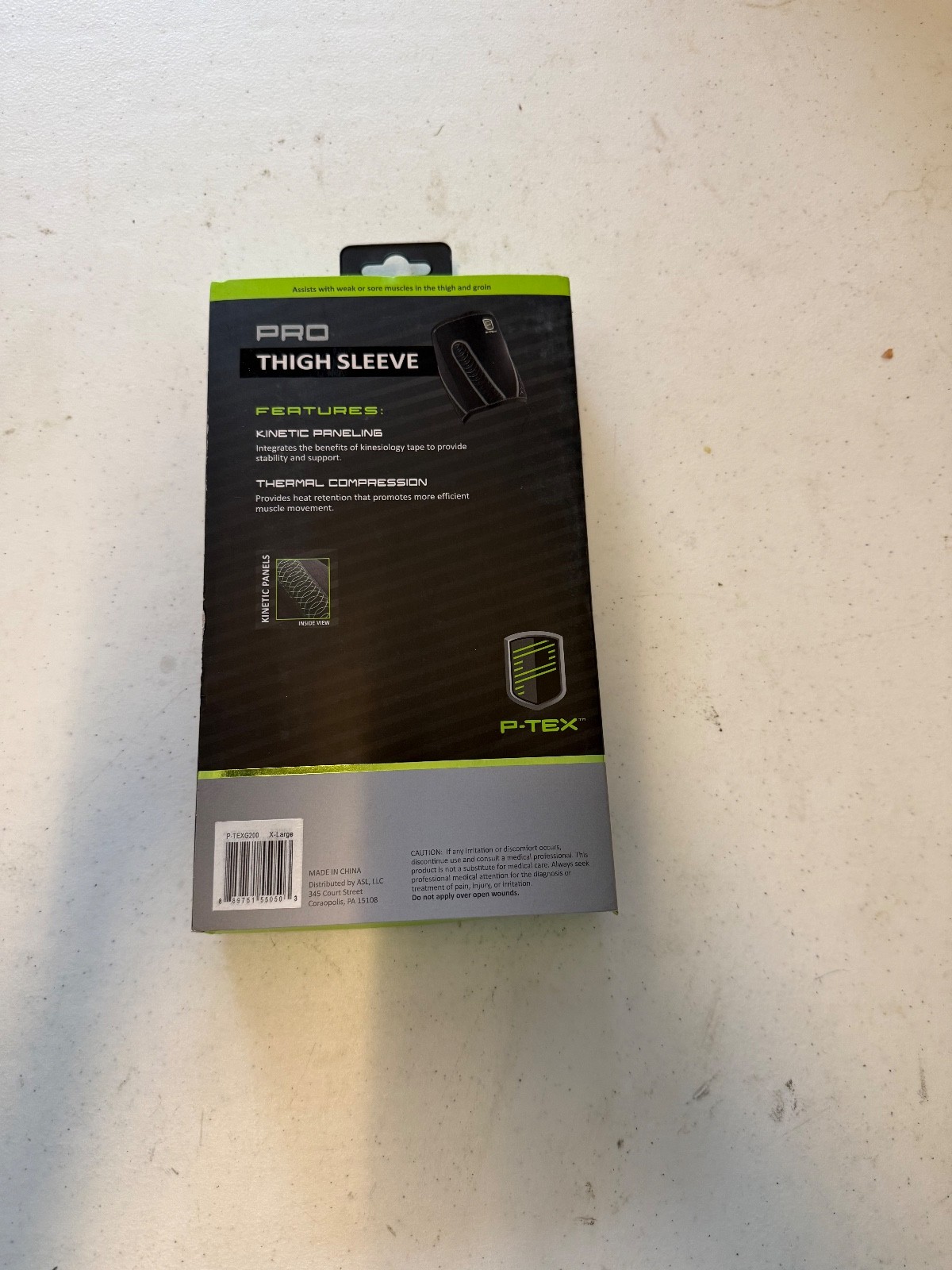 P-Tex Pro Thigh Sleeve Kinetic Panels Thermal Compression P-TEXG200 Brand New
