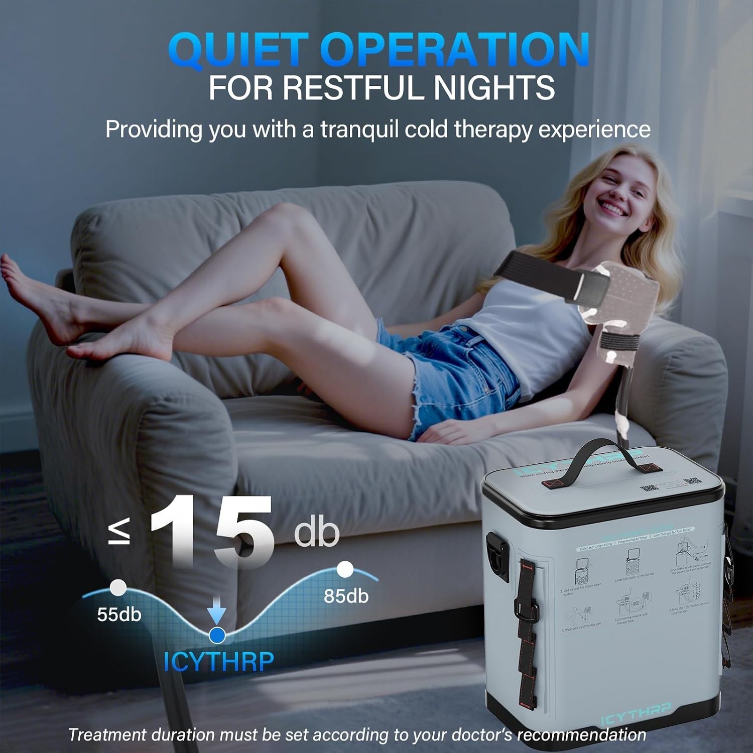 Cold Therapy Machine for Shoulder 12 Quart Quiet Pump Programmable Timer