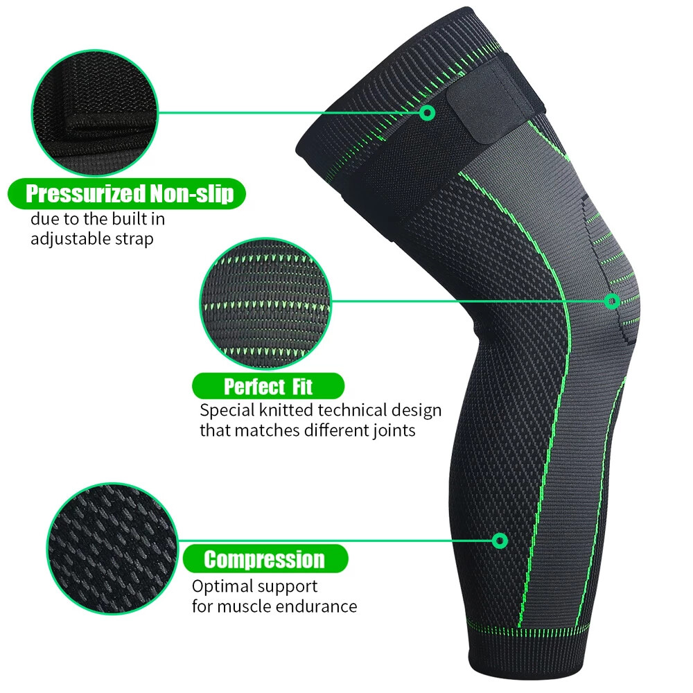 Leg Support Brace Calf Compression Sleeve Socks with Strap Sport Pain Relief US