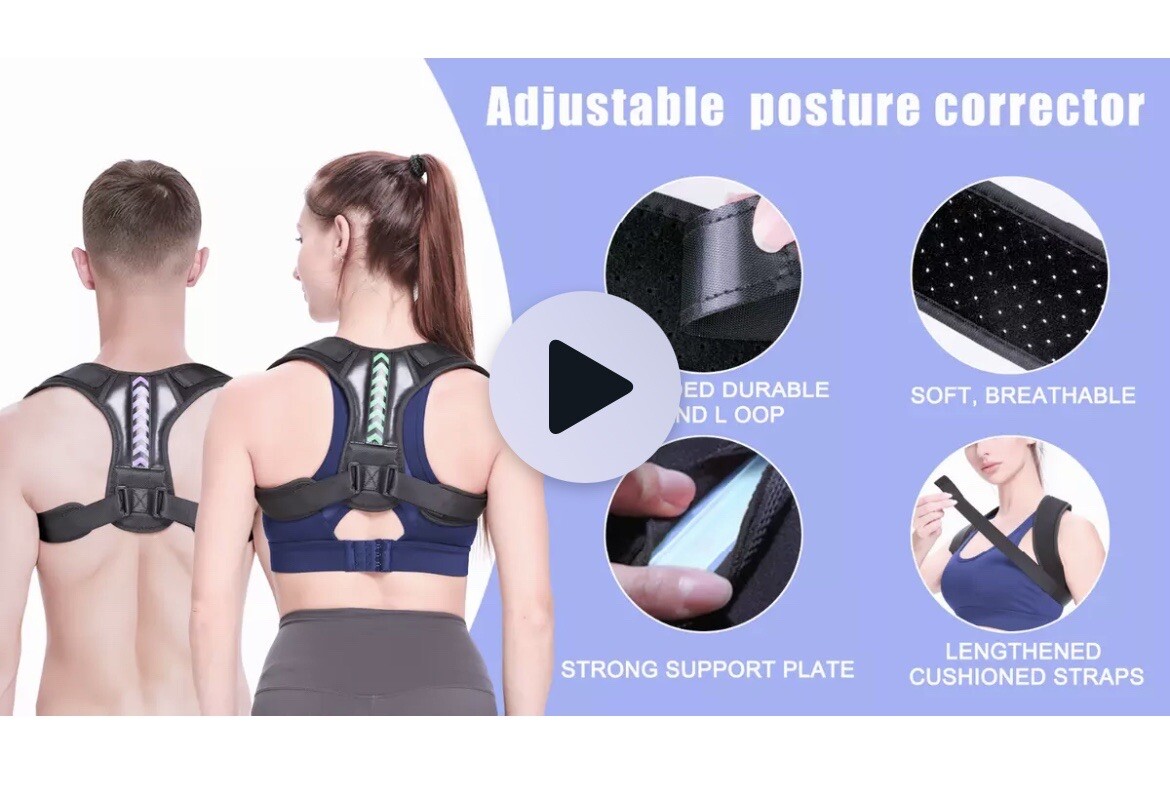 Men Women Adjustable Posture Corrector Back Straightener Support Shoulder Brace