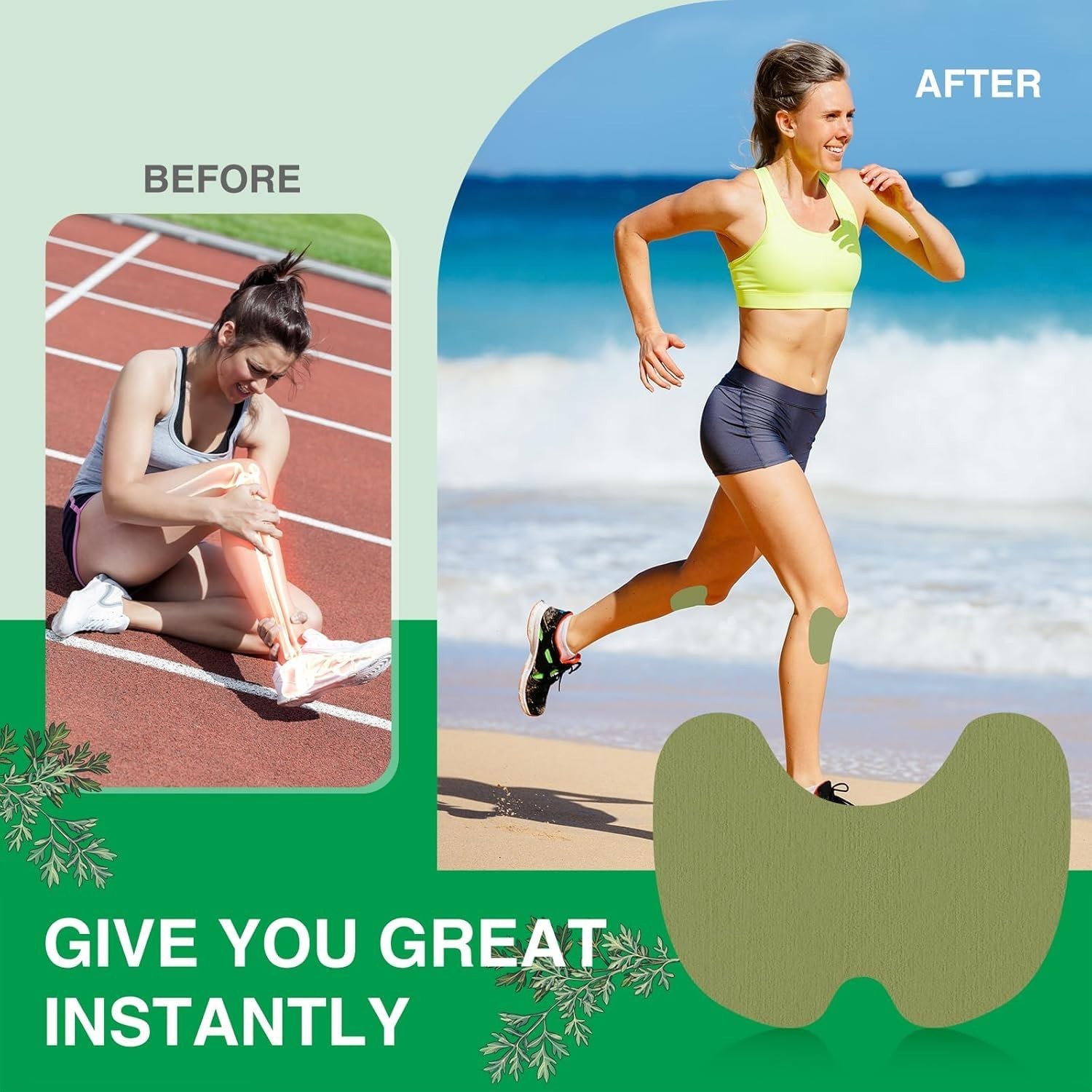 Herbal Pain Relief Patches – 20 Knee Pain Patches (Specially Designed for Knee
