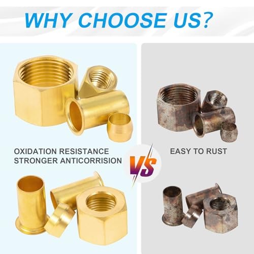 1/4″, 3/8″, 5/16″, 1/2″ OD Brass Compression 200 pcs, 1/4″, 5/16″, 3/8″, 1/2″
