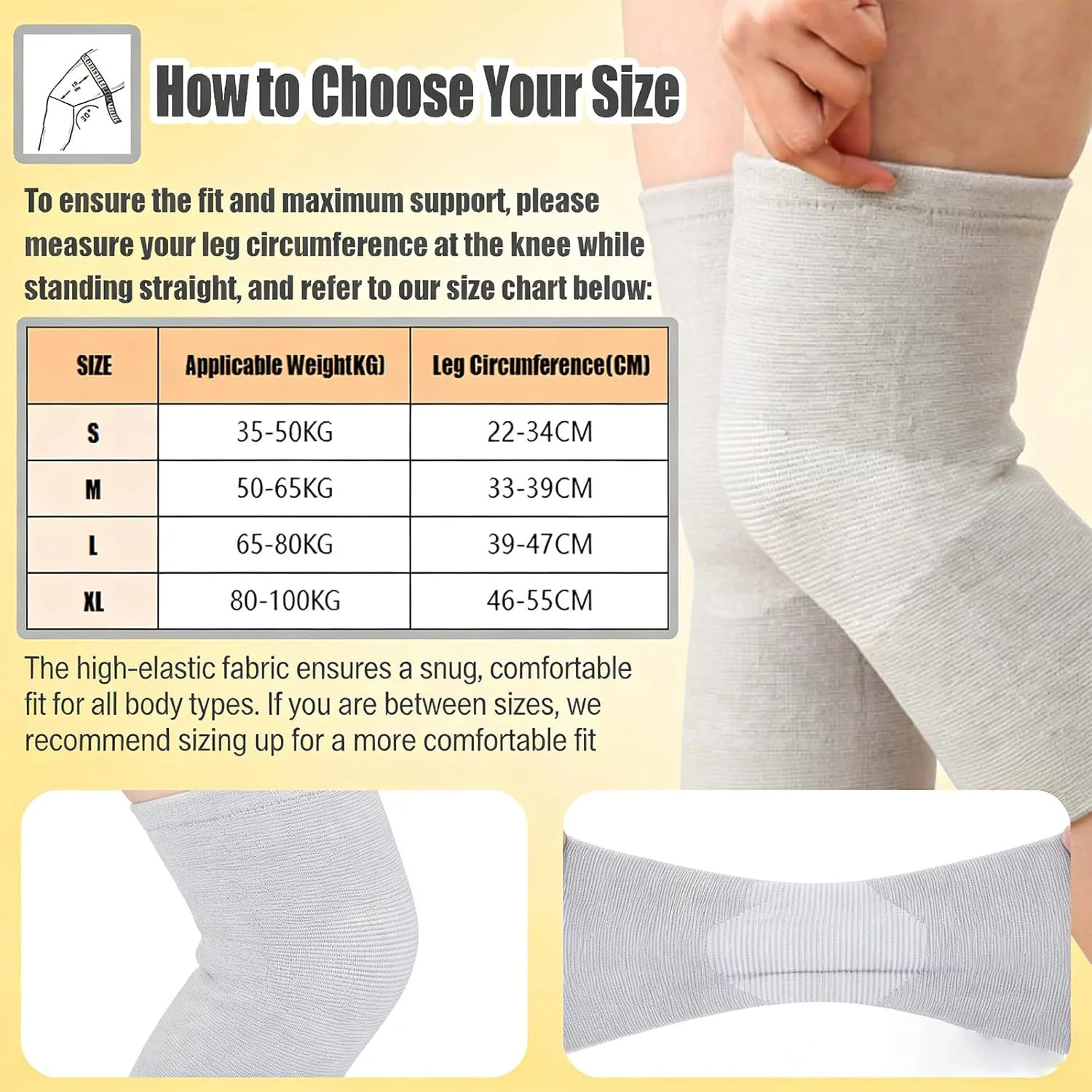 Bamboo Charcoal Compression Knee Sleeve – Elastic Knee Braces for Men & Women –